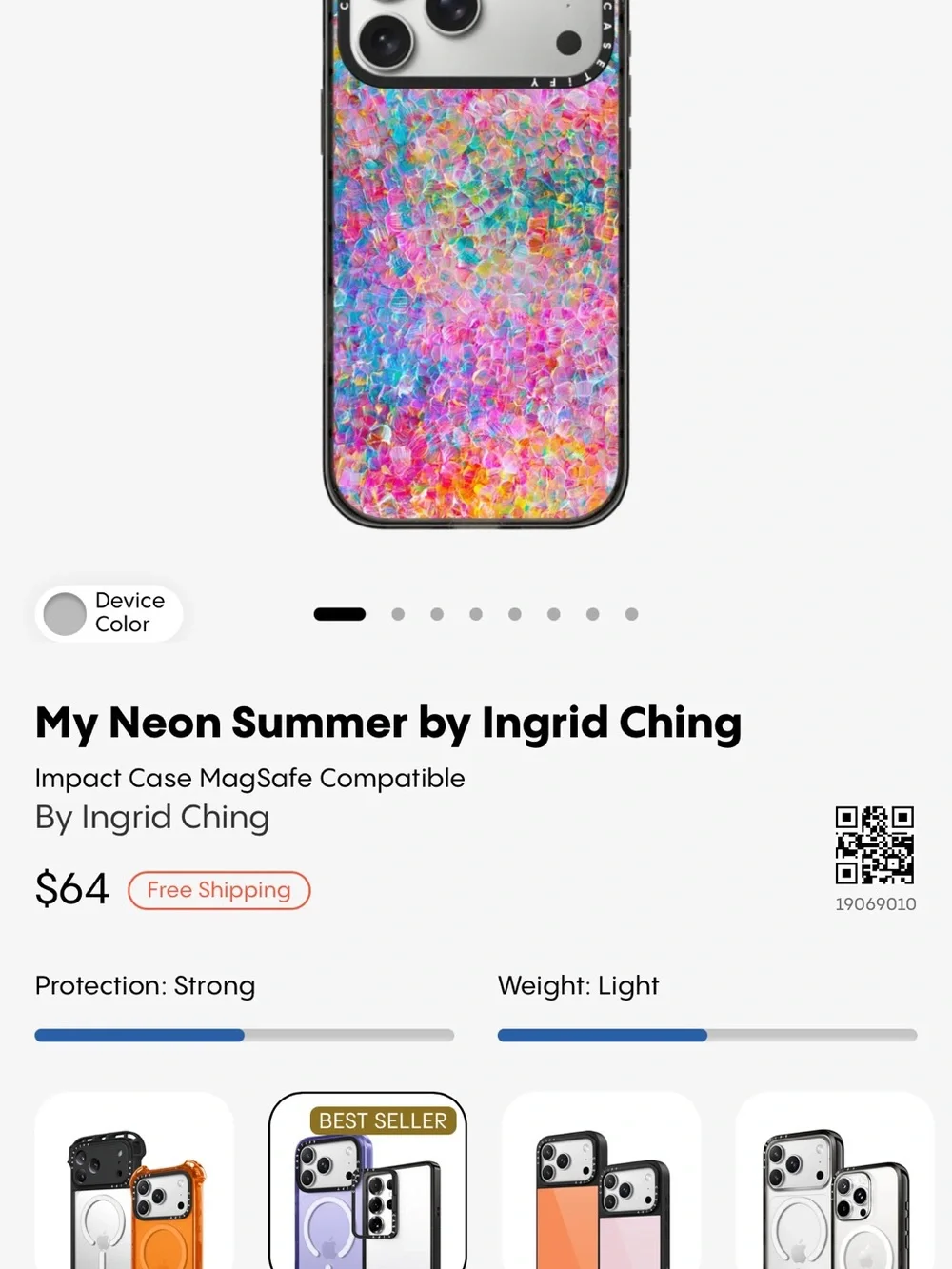 Casetify Pink Multicolor Abstract Confetti Case with Black Frame